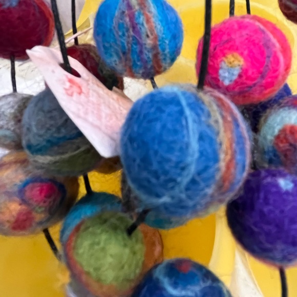 Multi Colored Handmade Wool Felted Ball Necklaces (Statement Jewelry) - Picture 6 of 6